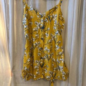 Doe & Rae Yellow Floral Button-Front Cami